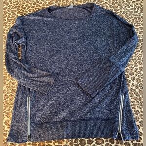Like New! Blue Marbled Long Sleeve Athletic Yoga Top Large